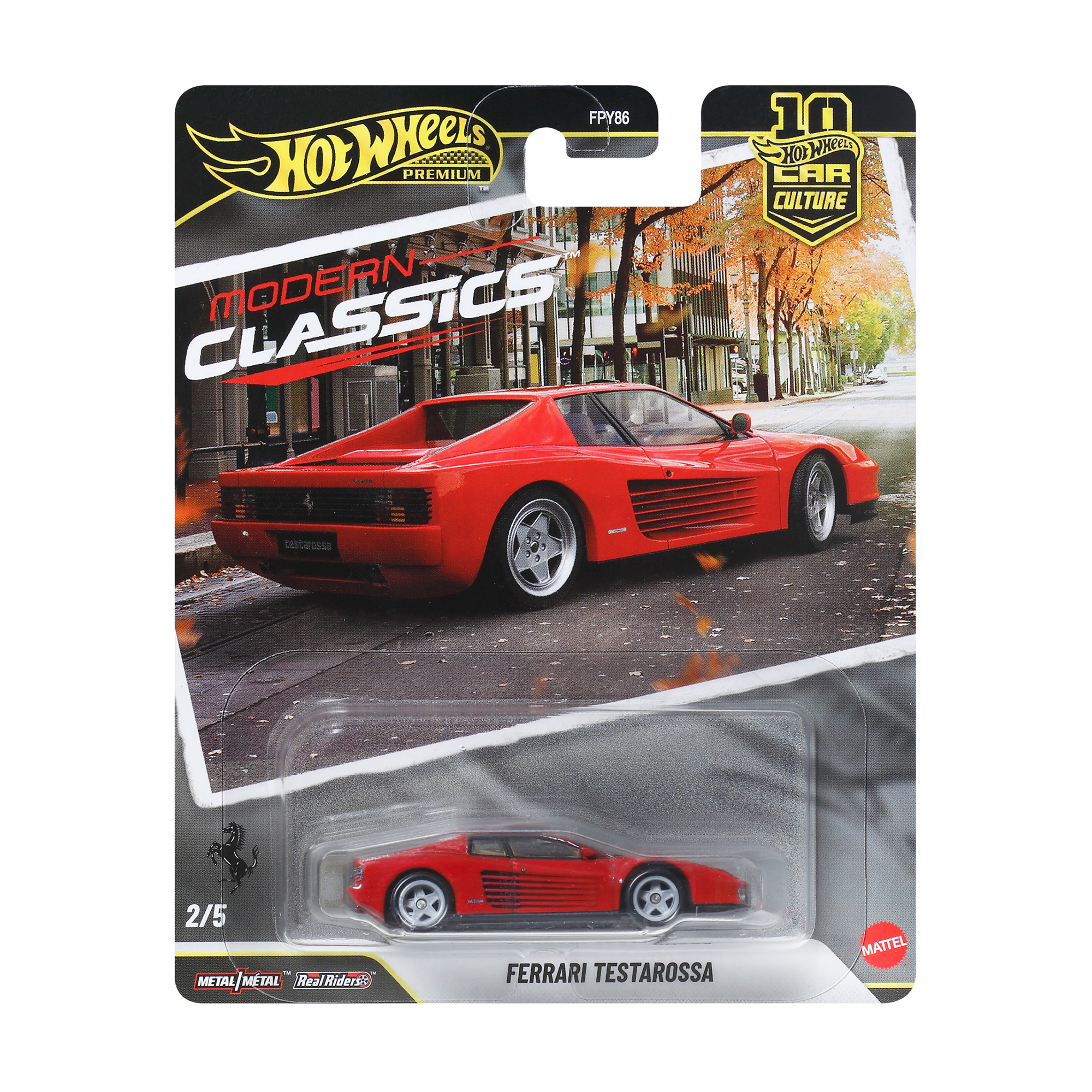 Колекційна автомодель Hot Wheels Ferrari Testarossa серії Car Culture, червона, від 3 років (JKF00)