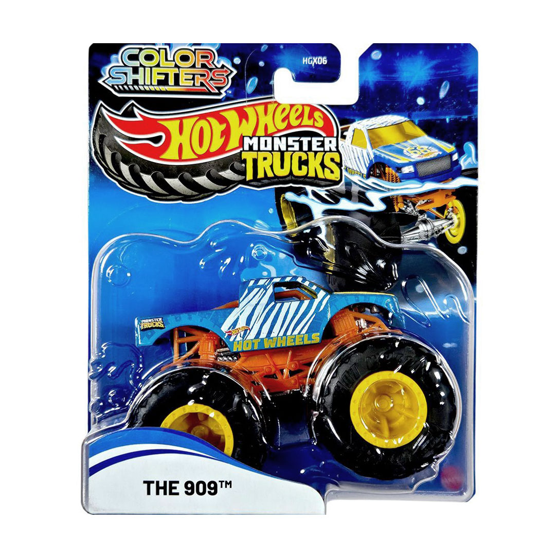 Машинка-позашляховик Hot Wheels Monster Trucks The 909, блакитно-помаранчевий, Зміни колір, від 3 років (HGX06)